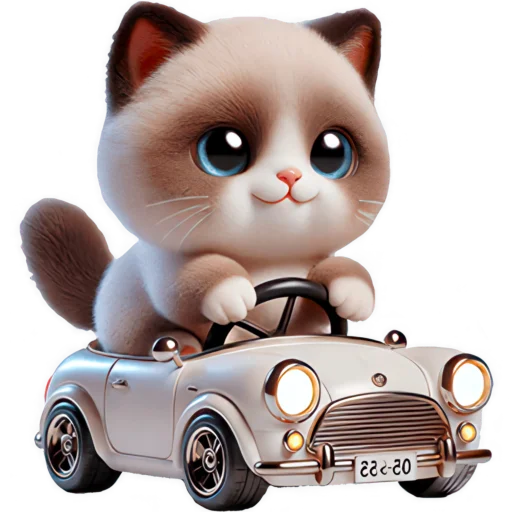 🚗 Стикер «Сиамский котик» для Telegram
