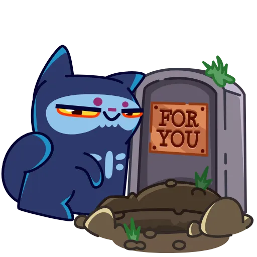 😏 Эмодзи «Skull Cat» для Telegram