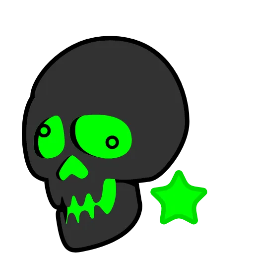 Стикер 5 Skull Toxic