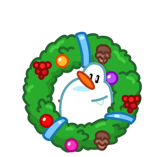 Стикер 27 Снеговичок - Snowman animated