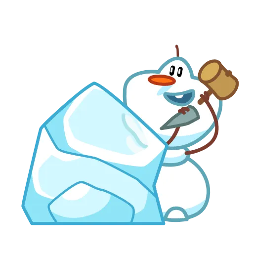 Стикер 25 Снеговичок - Snowman animated