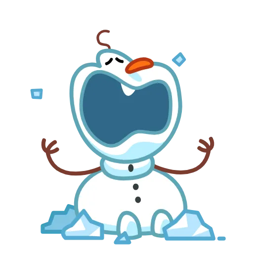 Стикер 8 Снеговичок - Snowman animated
