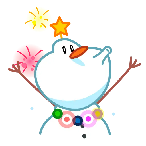 Стикер 13 Снеговичок - Snowman animated