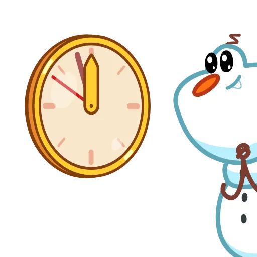 Стикер 16 Снеговичок - Snowman animated