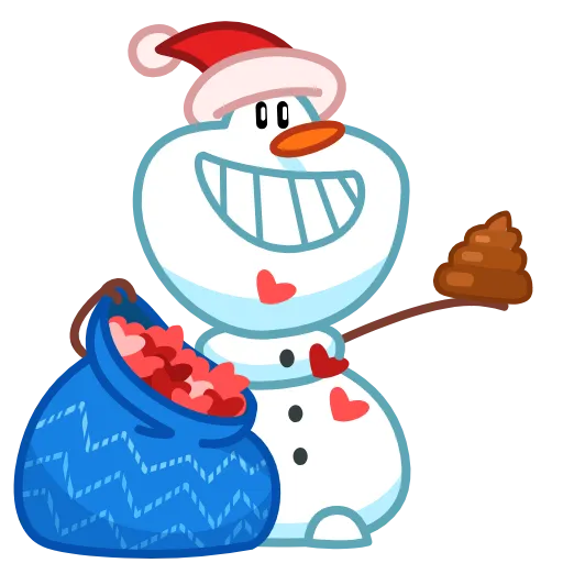 Стикер 22 Снеговичок - Snowman animated