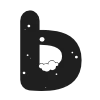 ▪️ Эмодзи «Чёрные новогодние буквы» для Telegram