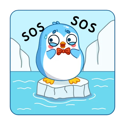 Стикер 6 👏 Пингвин Снежок / Snowy the Penguin