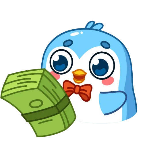 Стикер 10 👏 Пингвин Снежок / Snowy the Penguin