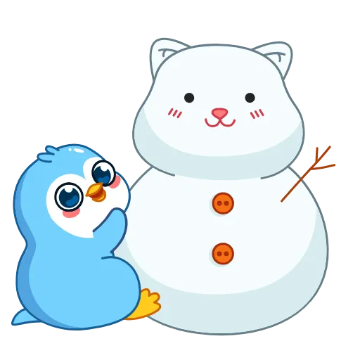 Стикер 9 👏 Пингвин Снежок / Snowy the Penguin