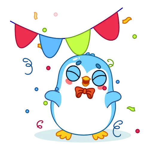 Стикер 21 👏 Пингвин Снежок / Snowy the Penguin