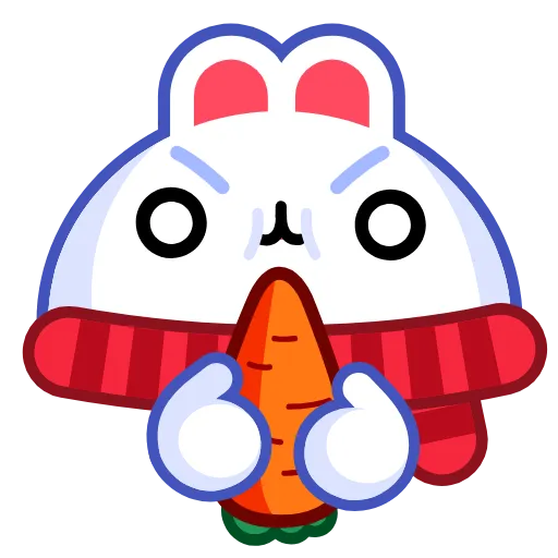 🥕 Эмодзи «Snow Rabbit» для Telegram