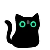 Стикер 44 ‍⬛ Black Cat - черный котик