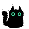 Стикер 46 ‍⬛ Black Cat - черный котик