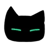 Стикер 16 ‍⬛ Black Cat - черный котик