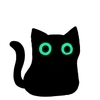 Стикер 42 ‍⬛ Black Cat - черный котик