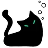 Стикер 60 ‍⬛ Black Cat - черный котик