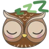 😴 Эмодзи «Совушка - коричневые буквы, цифры, значки, таблички» для Telegram
