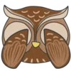 🙈 Эмодзи «Совушка - коричневые буквы, цифры, значки, таблички» для Telegram