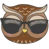 😎 Эмодзи «Совушка - коричневые буквы, цифры, значки, таблички» для Telegram
