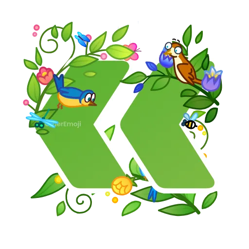 🌱 Эмодзи «Весенние анимированные буквы, русские и английские» для Telegram