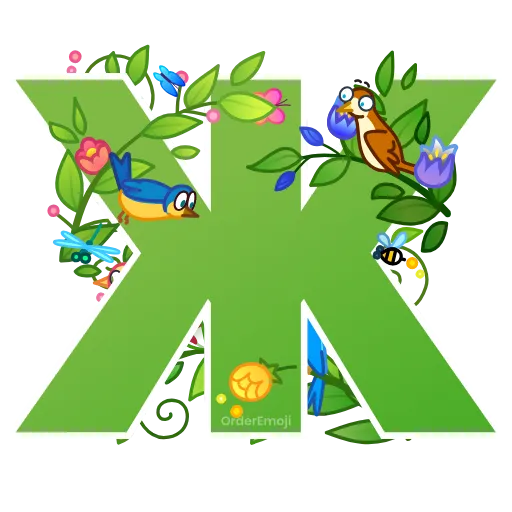 🌱 Эмодзи «Весенние анимированные буквы, русские и английские» для Telegram