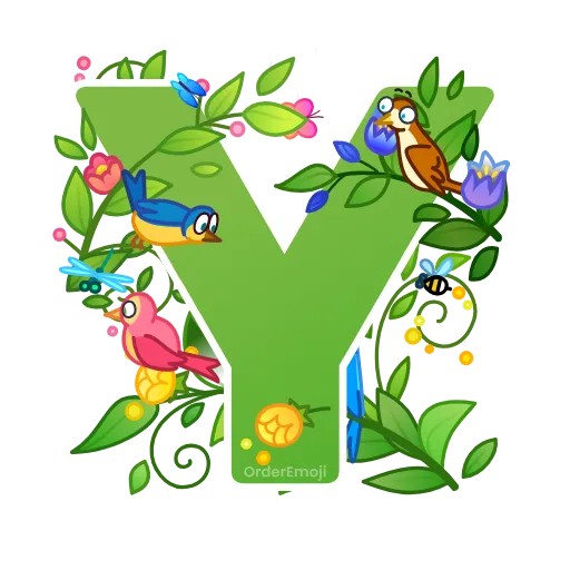 🌱 Эмодзи «Весенние анимированные буквы, русские и английские» для Telegram