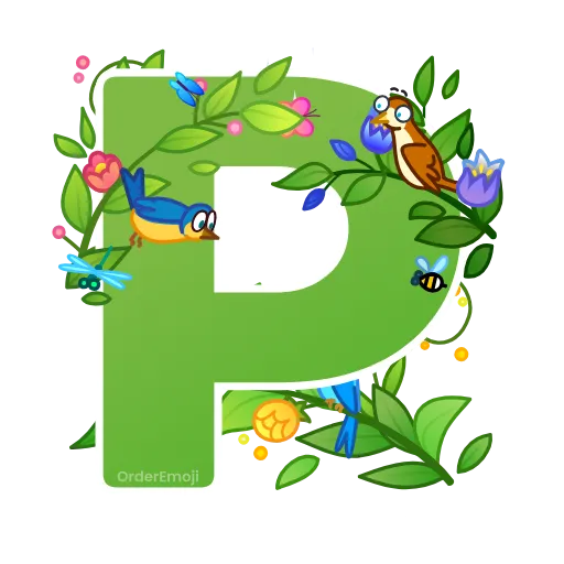 🌱 Эмодзи «Весенние анимированные буквы, русские и английские» для Telegram