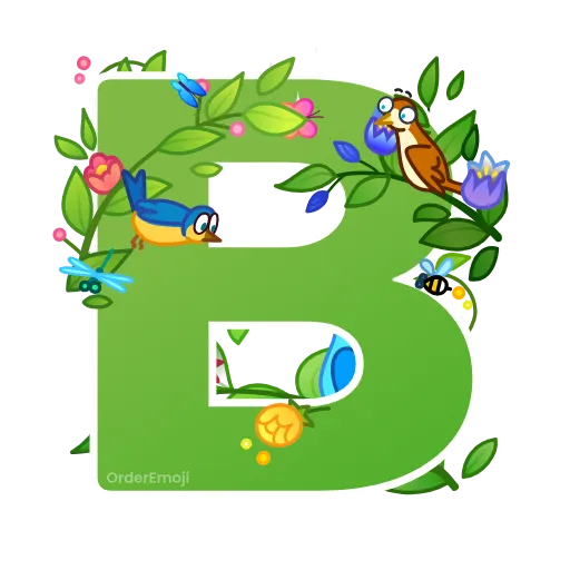 🌱 Эмодзи «Весенние анимированные буквы, русские и английские» для Telegram