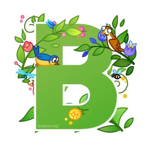 🌱 Эмодзи «Весенние анимированные буквы, русские и английские» для Telegram