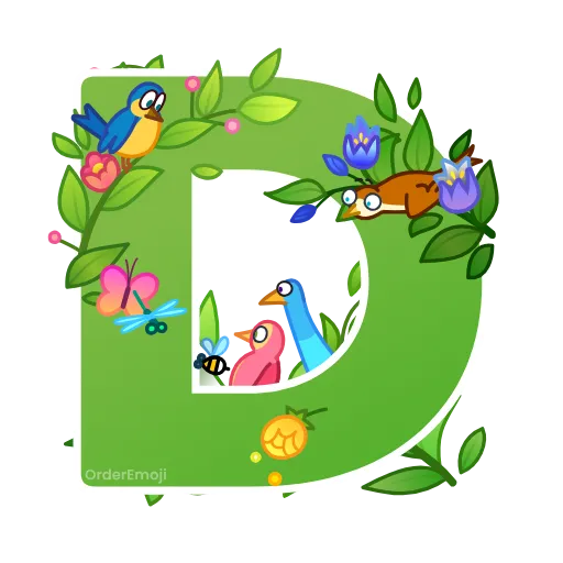 🌱 Эмодзи «Весенние анимированные буквы, русские и английские» для Telegram