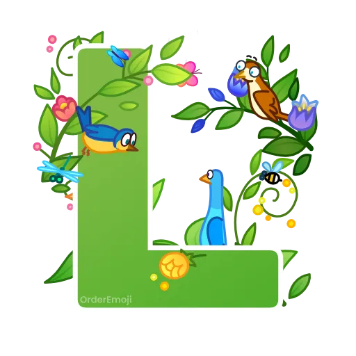🌱 Эмодзи «Весенние анимированные буквы, русские и английские» для Telegram