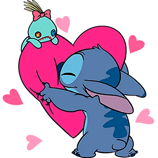 🥰 Стикер «Стич и Скрамп» для Telegram