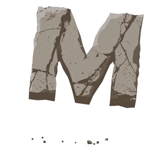 Стикер 14 Stone Letters - каменные буквы анимированные