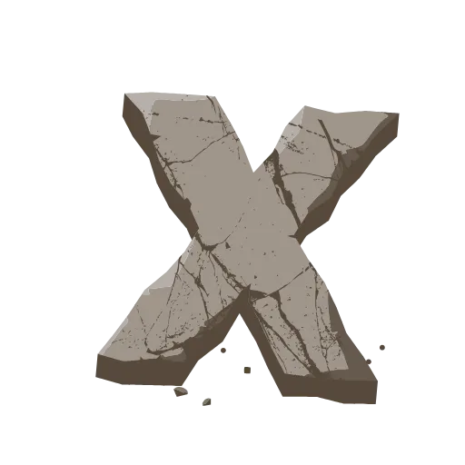 Стикер 23 Stone Letters - каменные буквы анимированные