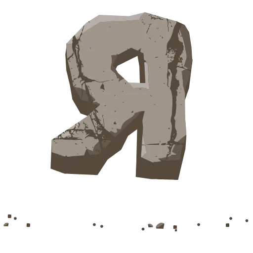 Стикер 33 Stone Letters - каменные буквы анимированные