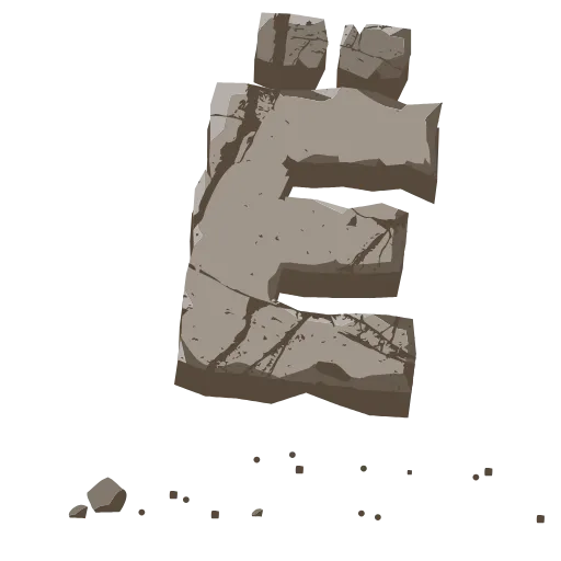 Стикер 7 Stone Letters - каменные буквы анимированные
