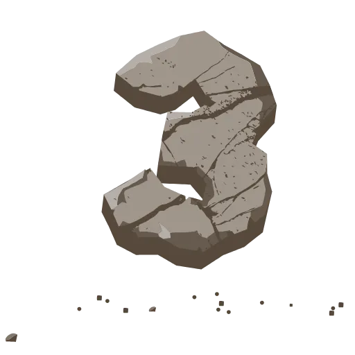 Стикер 9 Stone Letters - каменные буквы анимированные