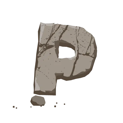 Стикер 18 Stone Letters - каменные буквы анимированные