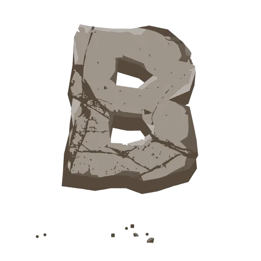 Стикер 3 Stone Letters - каменные буквы анимированные