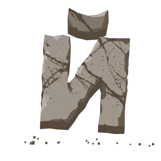 Стикер 11 Stone Letters - каменные буквы анимированные