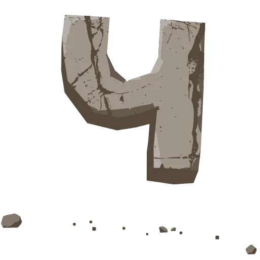 Стикер 25 Stone Letters - каменные буквы анимированные