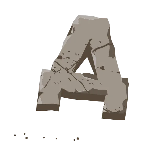 Стикер 5 Stone Letters - каменные буквы анимированные
