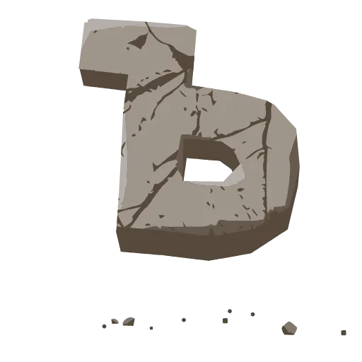 Стикер 28 Stone Letters - каменные буквы анимированные