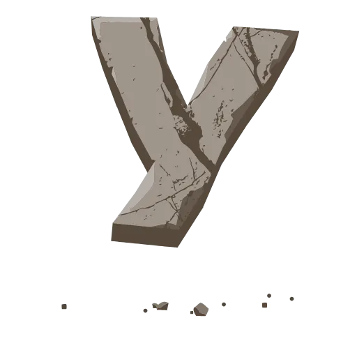 Стикер 21 Stone Letters - каменные буквы анимированные