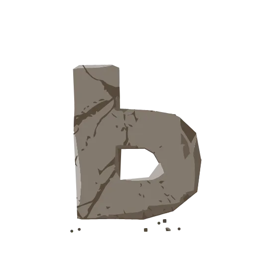 Стикер 30 Stone Letters - каменные буквы анимированные