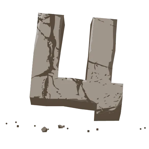 Стикер 24 Stone Letters - каменные буквы анимированные