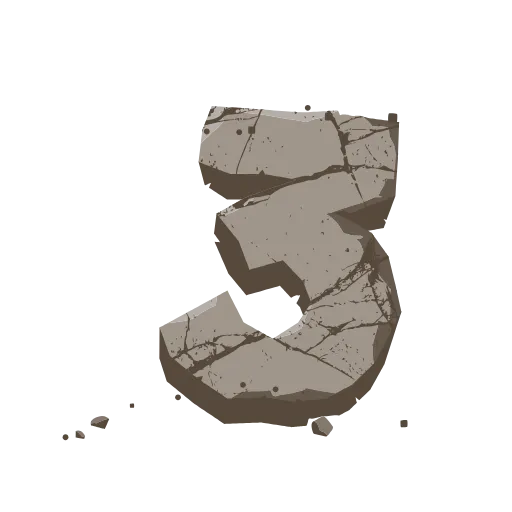 Стикер 37 Stone Letters - каменные буквы анимированные