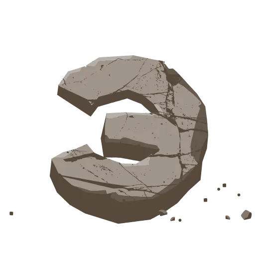 Стикер 31 Stone Letters - каменные буквы анимированные