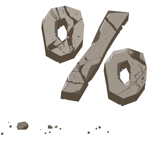 Стикер 61 Stone Letters - каменные буквы анимированные