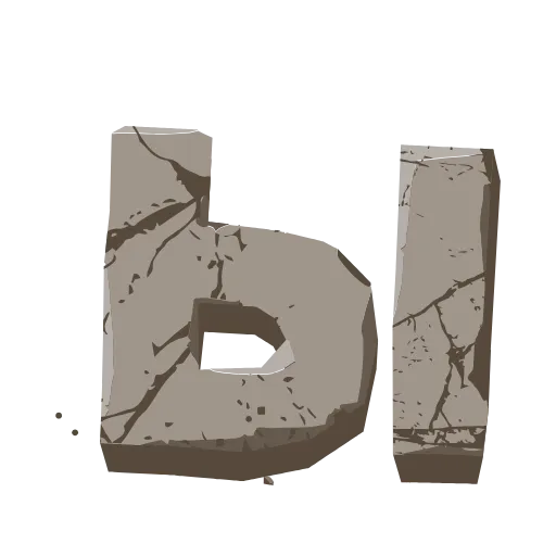 Стикер 29 Stone Letters - каменные буквы анимированные